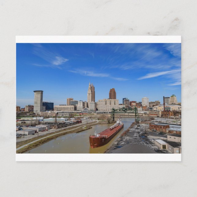 Cleveland Skyline Postkarte (Vorderseite)