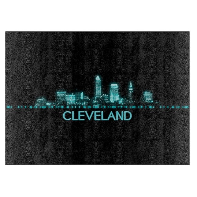 Cleveland Skyline Schneidebrett (Vorderseite)