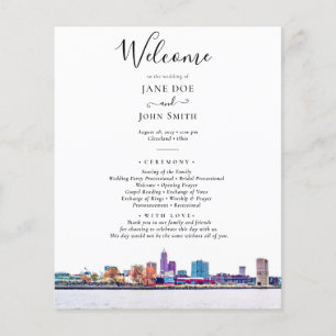 Cleveland Skyline Wedding Program Flyer