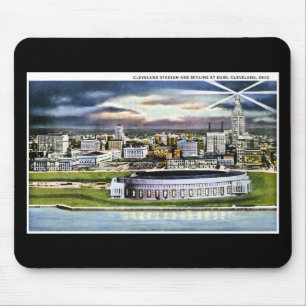 Cleveland Stadium Skyline bei Dämmerung, Cleveland Mousepad
