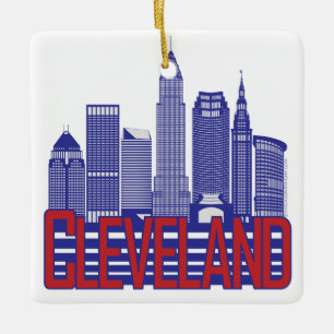 Cleveland-Stadt färbt doppelseitige Verzierung Keramikornament