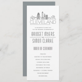 Cleveland Stylized Skyline | Hochzeitsprogramm Einladung