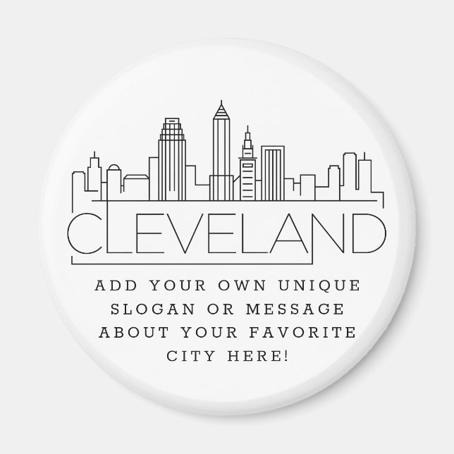 Cleveland Themed | Benutzerdefinierte Stadtmeldung Magnet (Vorne)