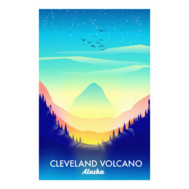 Cleveland Volcano Alaska Reiseplakat Fotodruck