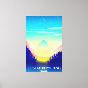 Cleveland Volcano Alaska Reiseplakat Leinwanddruck