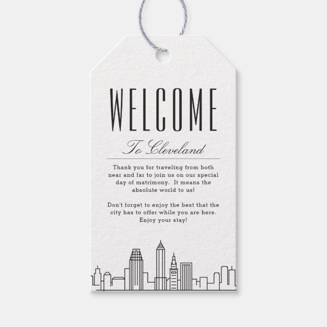 Cleveland Wedding | Begrüßungstipps Geschenkanhänger (Vorderseite)