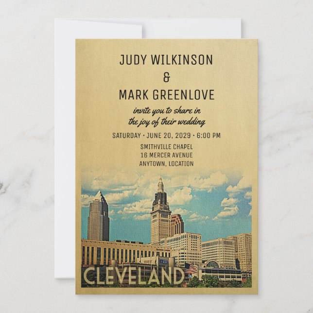 Cleveland Wedding Einladung Ohio (Vorderseite)