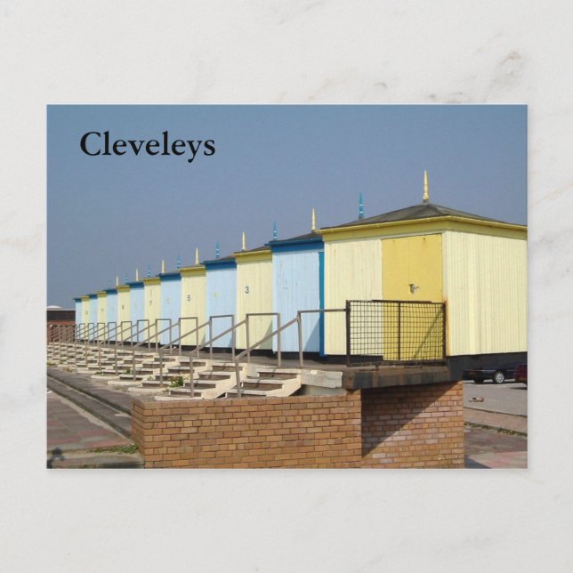 Cleveleys Beach Huts Postkarte (Vorderseite)
