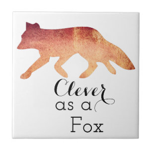 Clever als Fox-Typografie Fliese