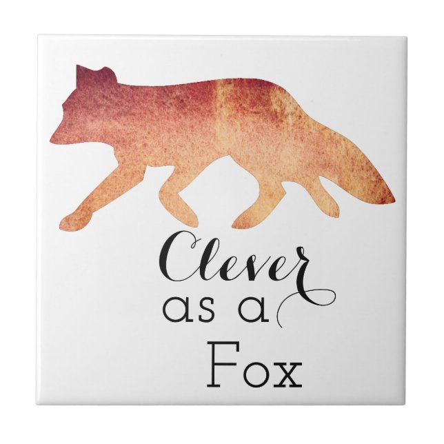 Clever als Fox-Typografie Fliese (Vorderseite)