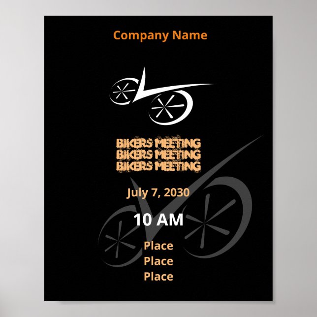 Clever Black Defined Biking Poster (Vorne)