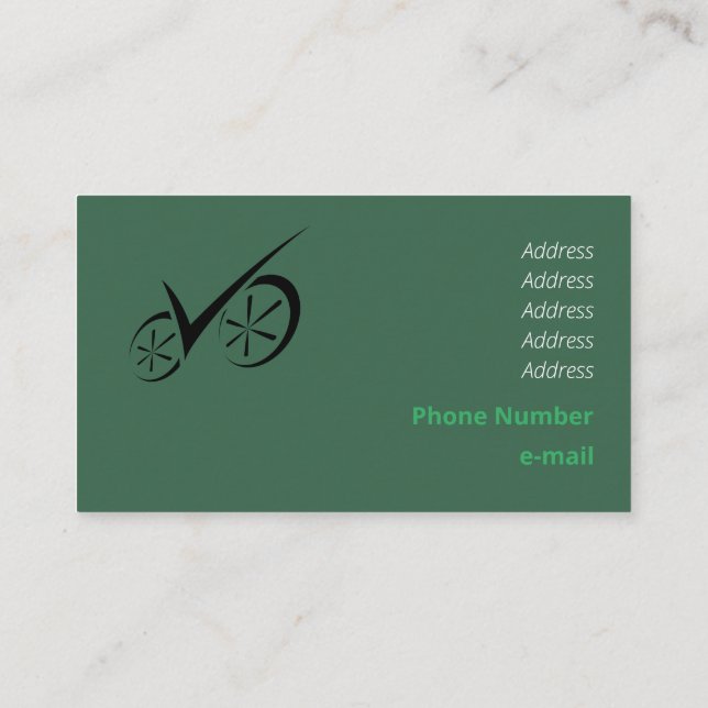 Clever Black Defined Biking Template Visitenkarte (Rückseite)