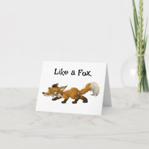 Clever Fox Cartoon - "Wie ein Fuchs"-Design Karte