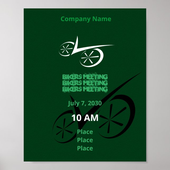 Clever Green Defined Biking Poster (Vorne)
