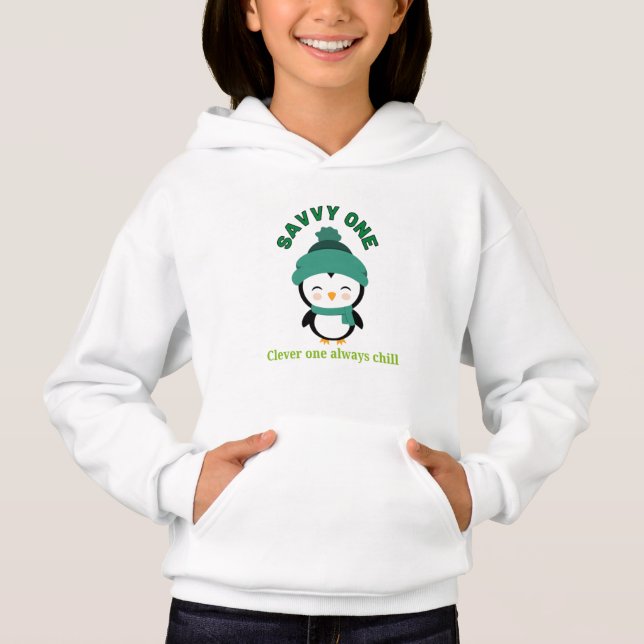Clever One Always Chill Penguin Hoodie | Cool Kids (Vorderseite)