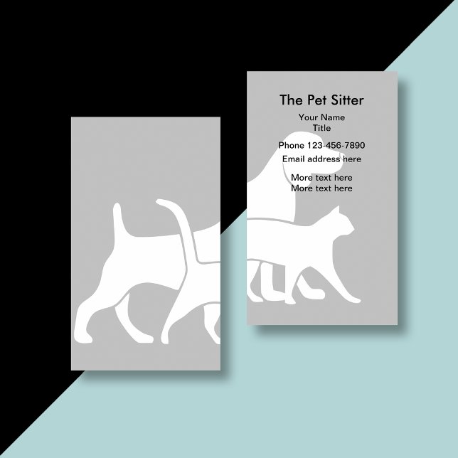 Clever Pet Sitter Doppelseitige Visitenkartengesta Visitenkarte (pet sitter)