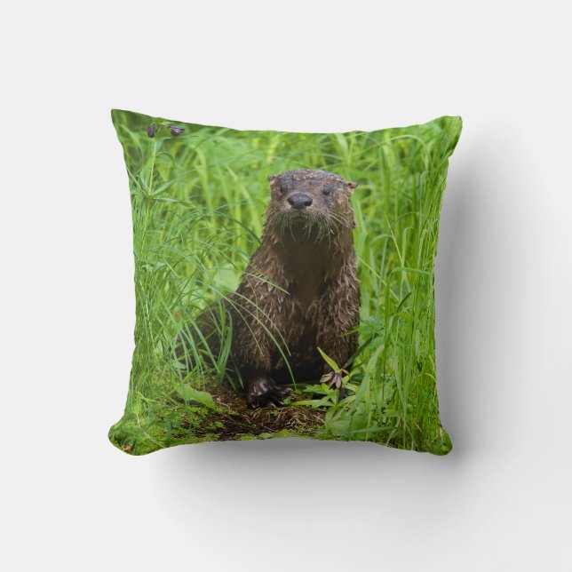 Clever River Otter Kissen (Vorderseite)