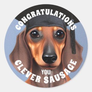Clever Sausage Runder Aufkleber