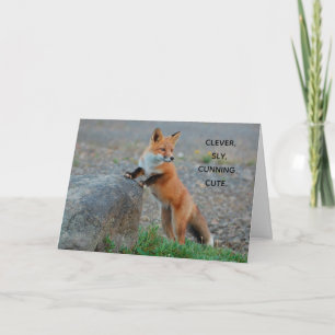 Clever Sly Cunning Niedlich Fox Grußkarte Karte