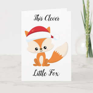 Clever Whimsical Fox Grußkarte Feiertagskarte