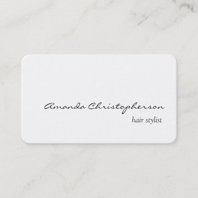 Clever White Hair Stylist Rounded Business Card Visitenkarte (Vorderseite)
