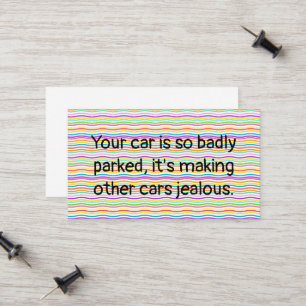 Clever Witty Bad Parking Telefonnummerkarte