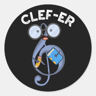 Cleverer lustiger Musik-Wortwitz Runder Aufkleber