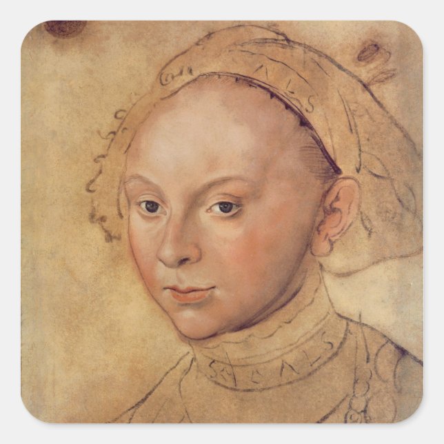 Cleves-Sybille Quadratischer Aufkleber (Vorderseite)