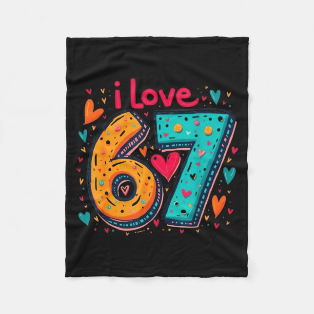 Clic 67 Meme Design Lustiges Meme Ich Liebe Sechs  Fleecedecke (Vorderseite)