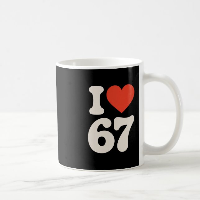 Clic 67 Meme - Ich liebe sechs sieben  Kaffeetasse (Rechts)