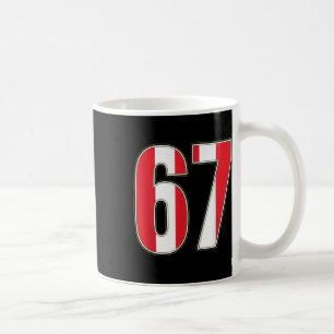 Clic 67 Rot-Weiß-Streifen-Design  Kaffeetasse