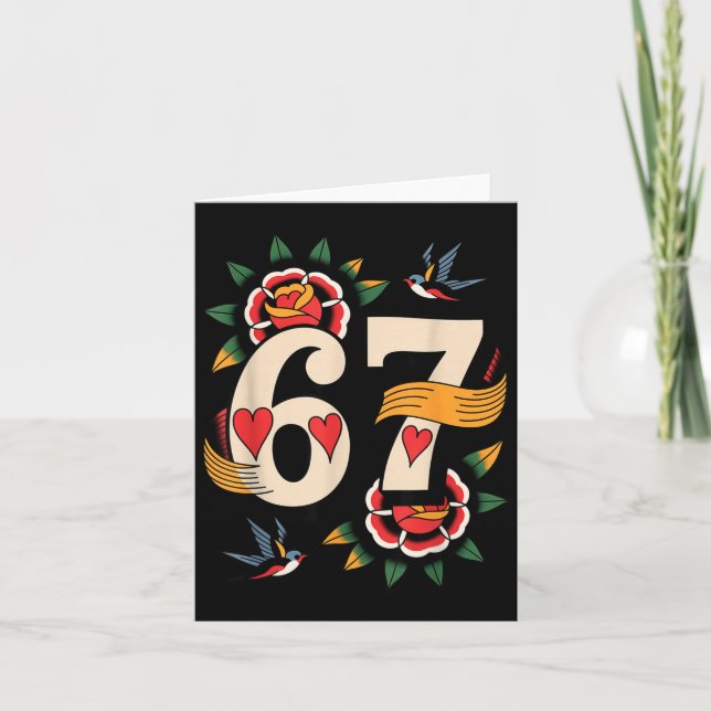 Clic 67 Tattoo Six Seven Valentines Day Ker  Karte (Vorderseite)