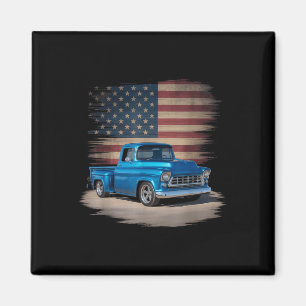 Clic Alter Pickup Truck Amerikanische Flagge 4. Ju Magnet