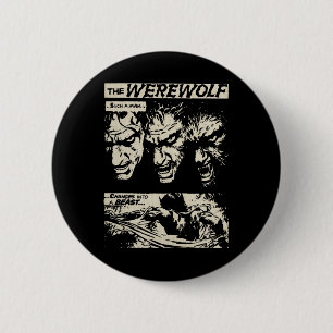 Clic Horror Movie Monster Horror Comic Werewolf Ma Button