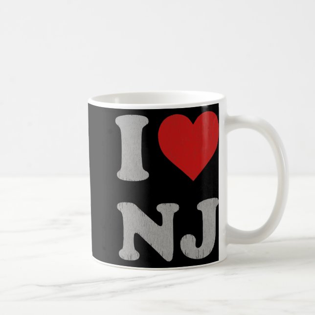 Clic I Love Nj Y2k Souvenir I Heart New Jersey  Kaffeetasse (Rechts)