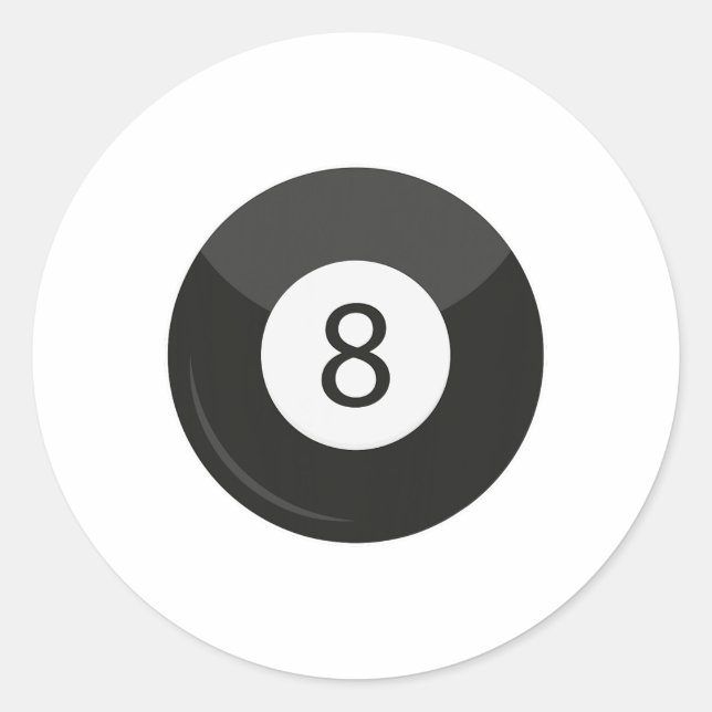 Clic Magic 8 Aight Ll Billiards Billard Billardspi Runder Aufkleber (Vorderseite)