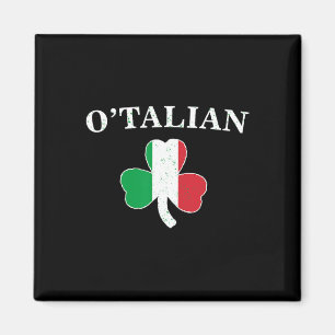 Clic O'talian Shamrock Und Italienflagge Irischer  Magnet