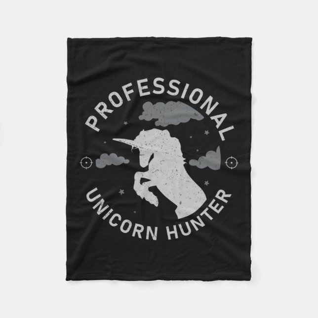 Clic Unicorn Jagdsaison - ein schmutziges Poly Uni Fleecedecke (Vorderseite)