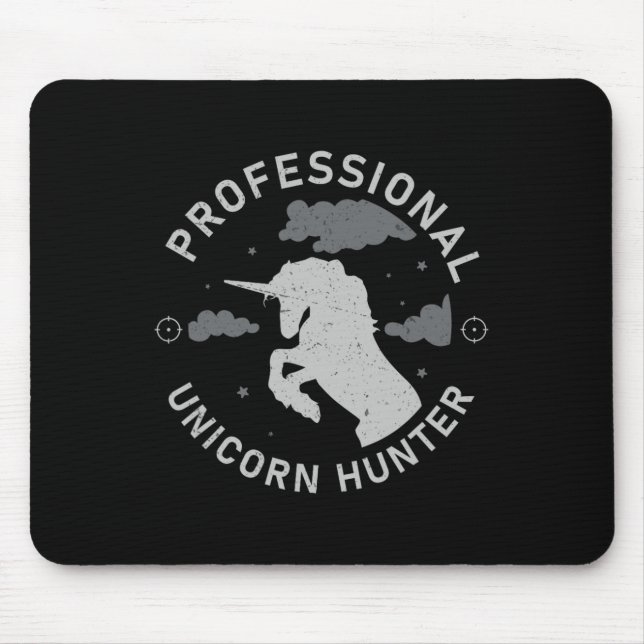 Clic Unicorn Jagdsaison - ein schmutziges Poly Uni Mousepad (Vorne)