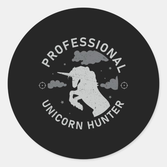 Clic Unicorn Jagdsaison - ein schmutziges Poly Uni Runder Aufkleber (Vorderseite)