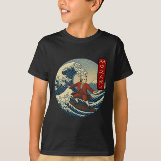 Clical Musician Mozart Ukiyo-e Surfing T-Shirt