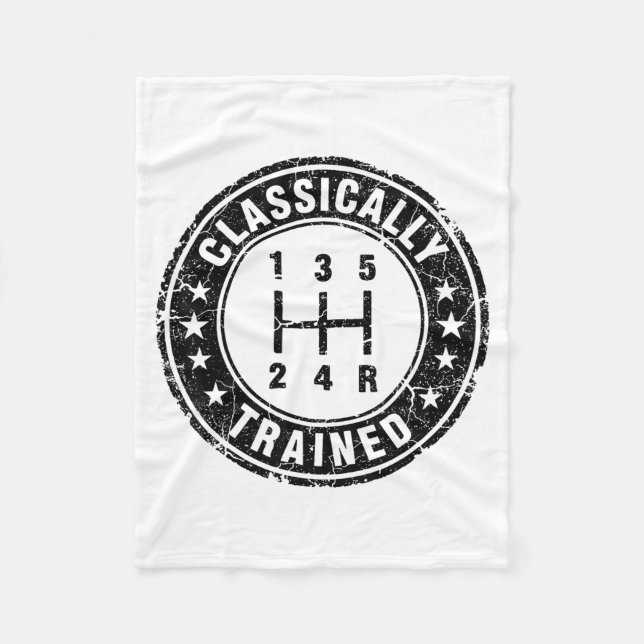 Clically Trained Car Guy Manual Transmission Stick Fleecedecke (Vorderseite)