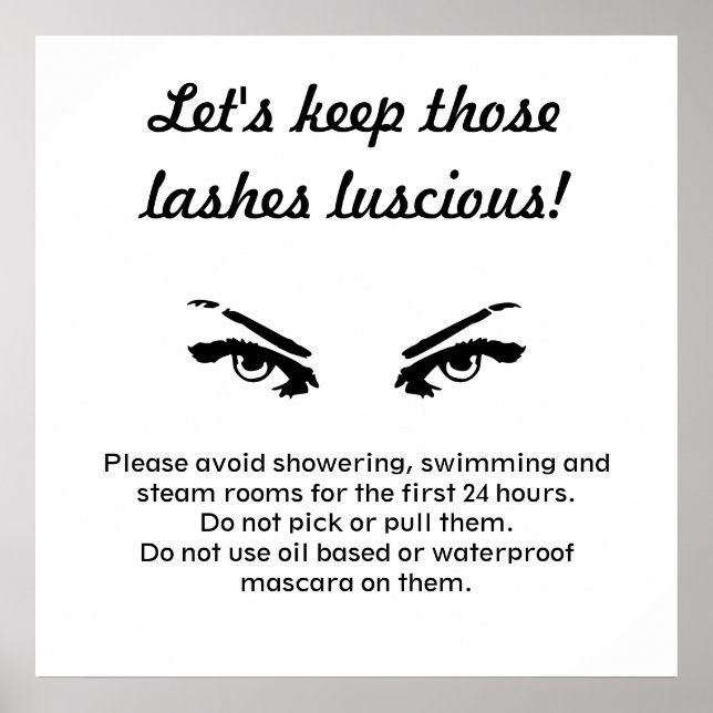 Click to purchase Lash care poster for business (Vorne)