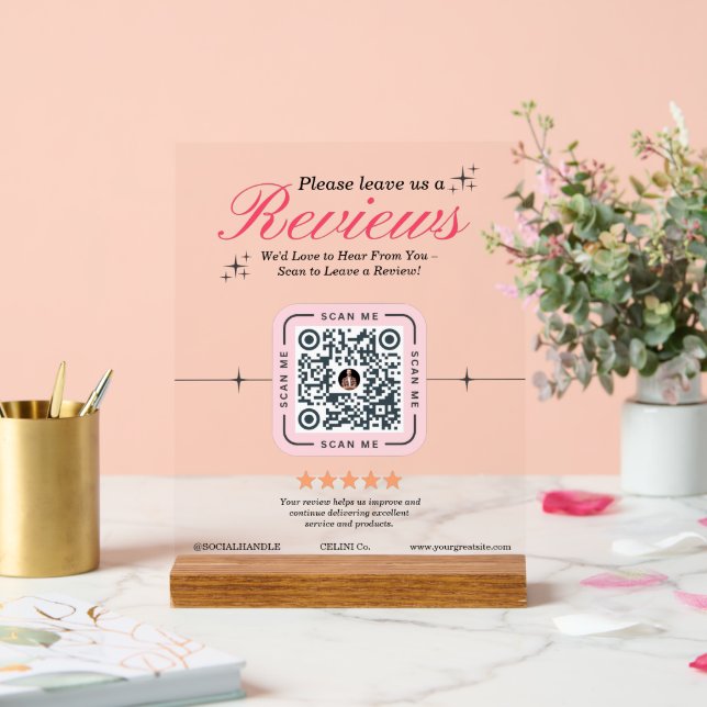 Client - Code QR féminin rose personnalisé (Mariage)