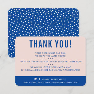 CLIENT MERCI moderne rose pâle bleu royal