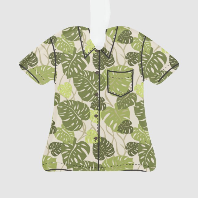 Cliff Hanger Hawaiian Monstera Leaf Aloha Shirt Ornament (Vorderseite)