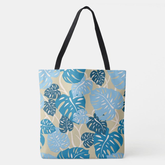 Cliff Hanger Hawaiian Monstera Leaf Beach Bag Tasche (Vorderseite)