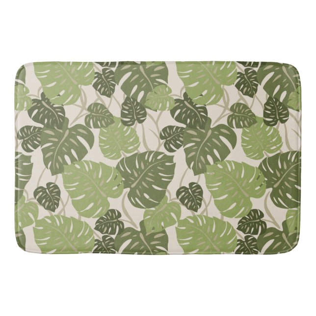 Cliff Hanger Hawaiian Tropical Monstera Leaf Badematte (Vorderseite)