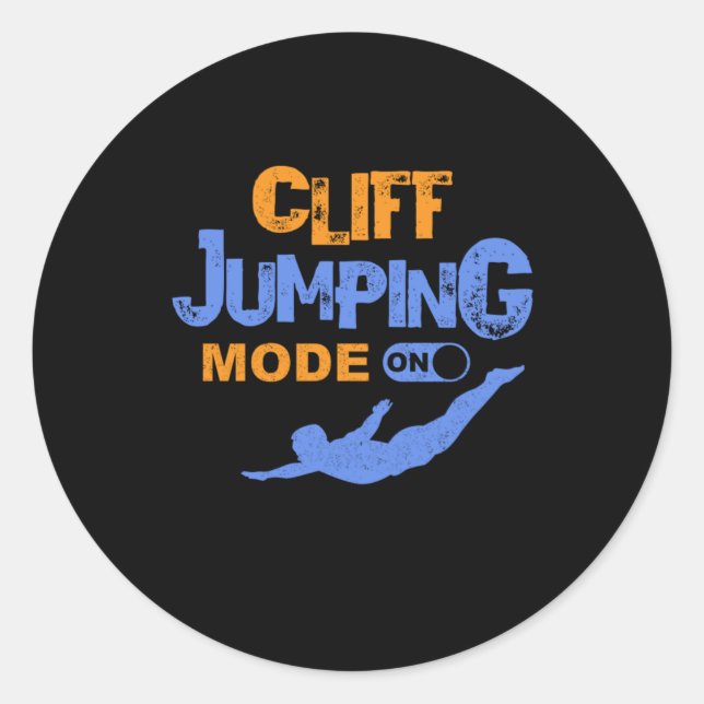 Cliff Jumping Mode on Cliff Diving Cliff Jump Gesc Runder Aufkleber (Vorderseite)