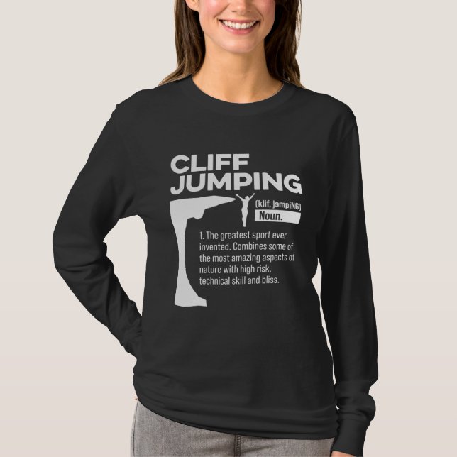 Cliff Jumping Noun Definition Tombstoning Cliff Di T-Shirt (Vorderseite)